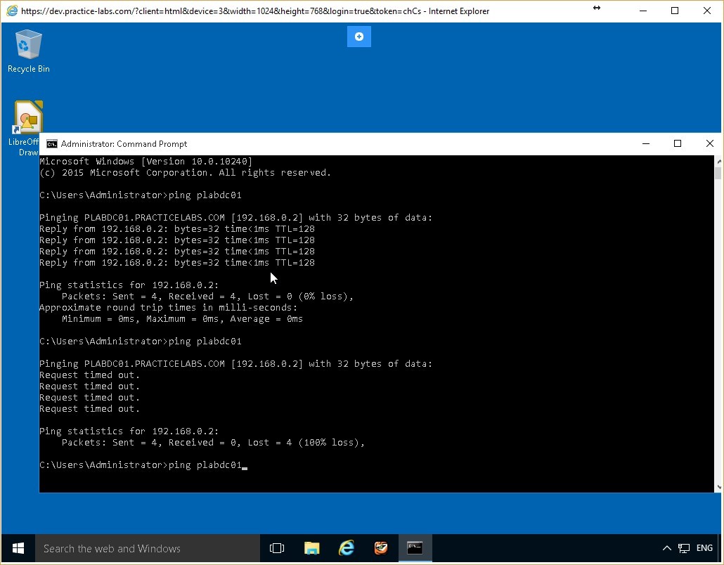 Figure 3.18 Screenshot of the PLABWIN10 desktop